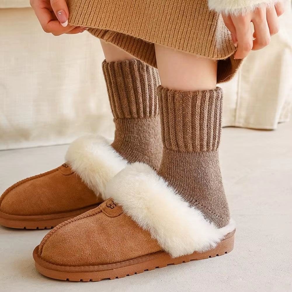 Autumn Warm Winter Wool Socks Knitted Towel Loops Cashmere Socks Soft Fleece Thickened Carpet Home Socks Women