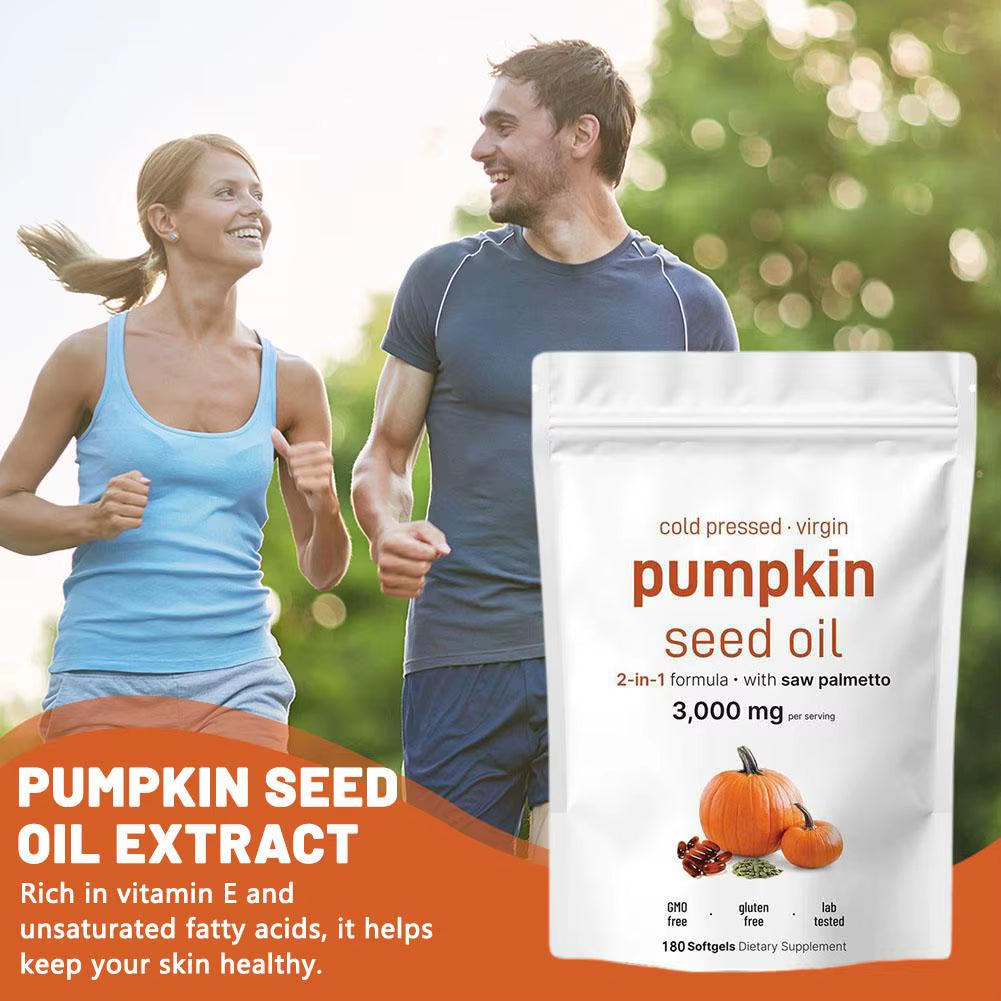 Pumpkin Seed Oil Capsules Vitamin E Unsaturated Fatty Acids for anti Aging Eye Pressure Relief Fatigue Reducer Pumpkin Seed Oil