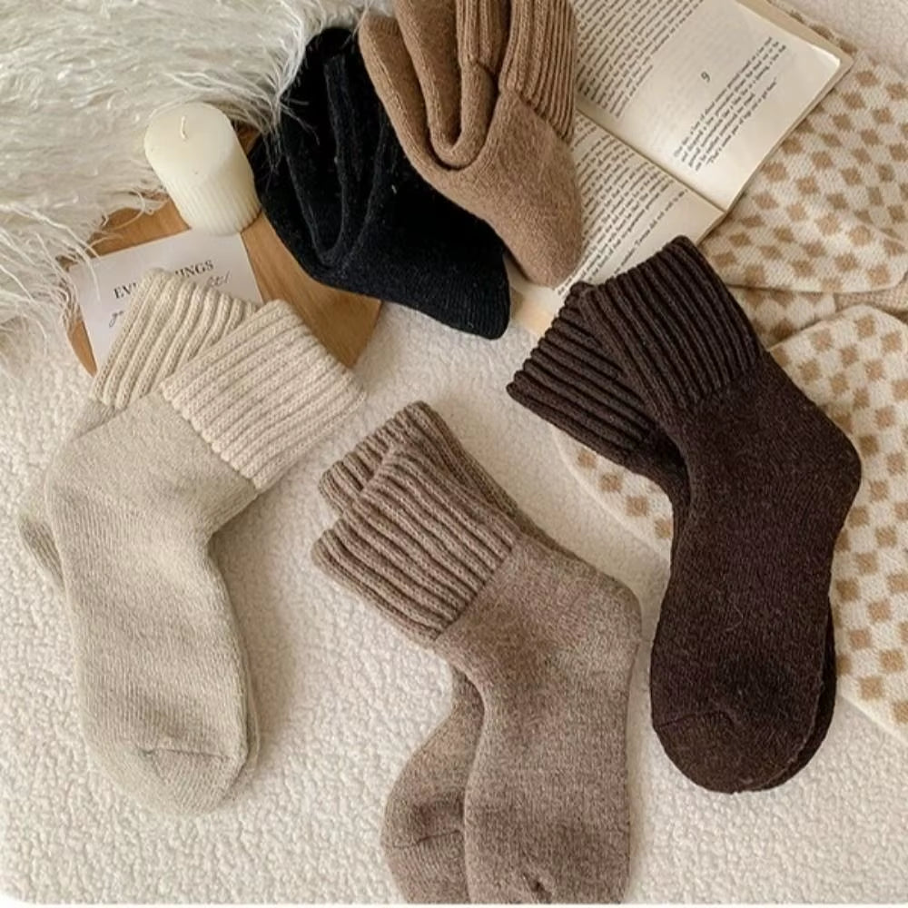 Autumn Warm Winter Wool Socks Knitted Towel Loops Cashmere Socks Soft Fleece Thickened Carpet Home Socks Women
