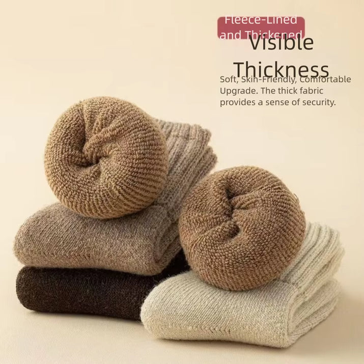 Autumn Warm Winter Wool Socks Knitted Towel Loops Cashmere Socks Soft Fleece Thickened Carpet Home Socks Women