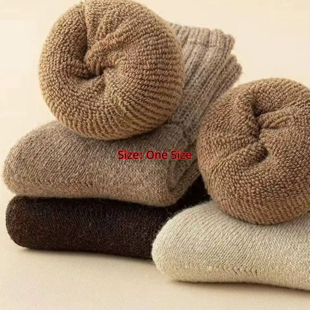 Autumn Warm Winter Wool Socks Knitted Towel Loops Cashmere Socks Soft Fleece Thickened Carpet Home Socks Women