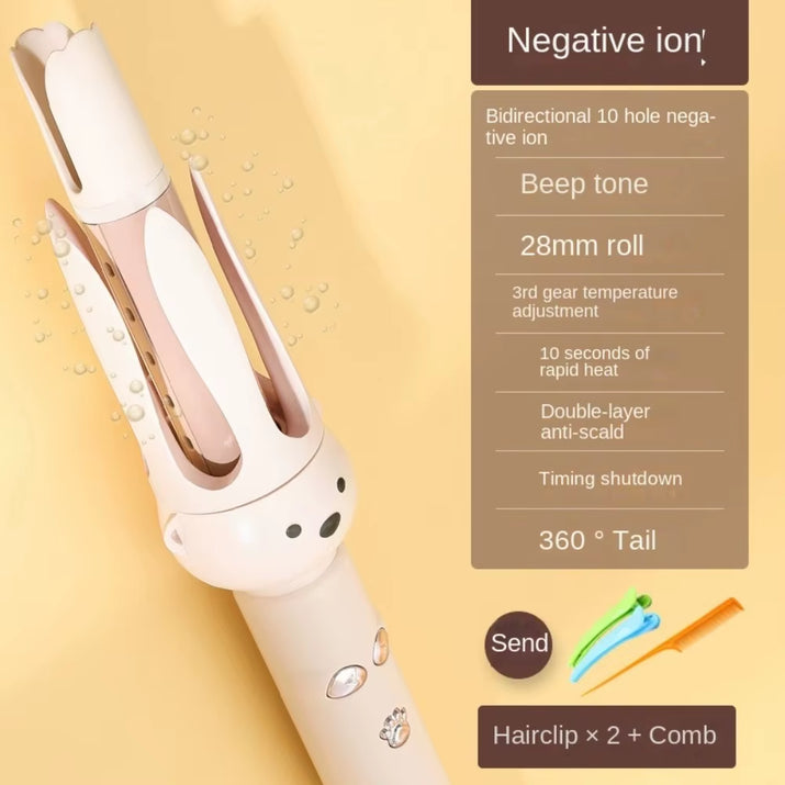 28Mm Fully Automatic Curling Stick Ceramic Negative Ions Electric Rotary Curler Professional Automatic Hair Curler