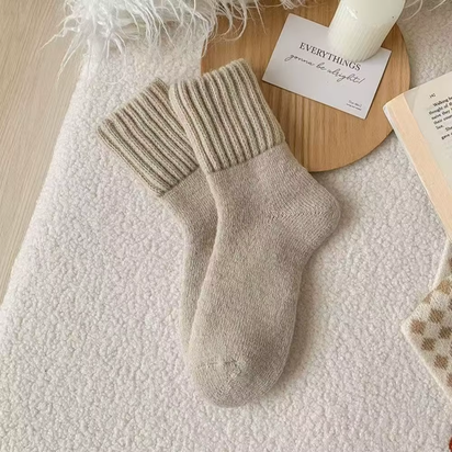 Autumn Warm Winter Wool Socks Knitted Towel Loops Cashmere Socks Soft Fleece Thickened Carpet Home Socks Women