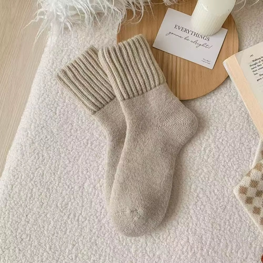Autumn Warm Winter Wool Socks Knitted Towel Loops Cashmere Socks Soft Fleece Thickened Carpet Home Socks Women